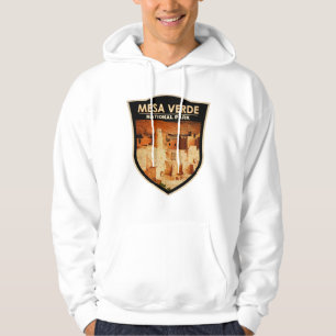Mesa Verde National Park Colorado Waterverf Badge Hoodie