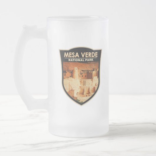 Mesa Verde National Park Colorado Waterverf Badge Matglas Bierpul (Links)