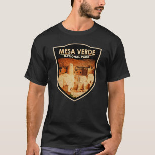 Mesa Verde National Park Colorado Waterverf Badge T-shirt