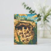 Mesa Verde National Park Illustratie Reiskunst Briefkaart (Staand voorkant)