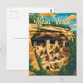 Mesa Verde National Park Illustratie Reiskunst Briefkaart (Voorkant / Achterkant)