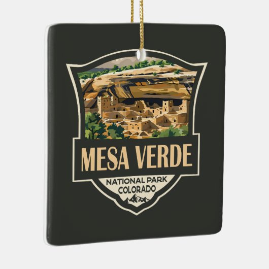 Mesa Verde National Park Illustratie Reiskunst Keramisch Ornament (Rechts)