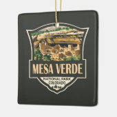 Mesa Verde National Park Illustratie Reiskunst Keramisch Ornament (Links)