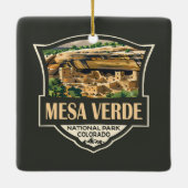 Mesa Verde National Park Illustratie Reiskunst Keramisch Ornament (Achterkant)