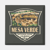 Mesa Verde National Park Illustratie Reiskunst Magneet (Voorkant)