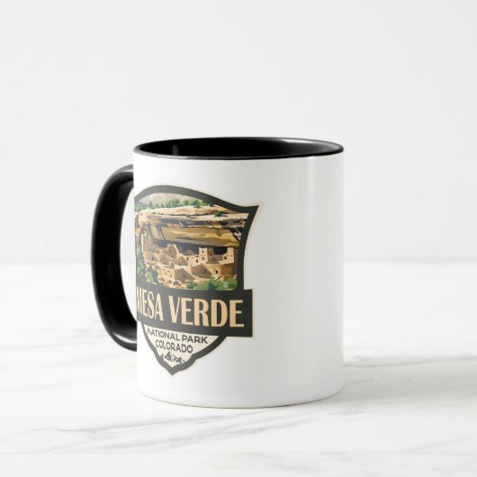 Mesa Verde National Park Illustratie Reiskunst Mok (Voorkant links)