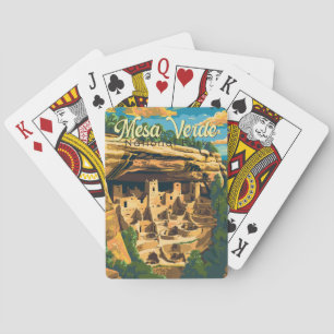 Mesa Verde National Park Illustratie Reiskunst Pokerkaarten