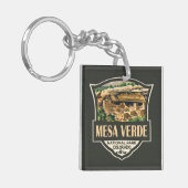 Mesa Verde National Park Illustratie Reiskunst Sleutelhanger (Voorkant Links)