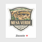 Mesa Verde National Park Illustratie Reiskunst Sticker (Vel)