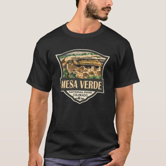 Mesa Verde National Park Illustratie Reiskunst T-shirt (Voorkant)