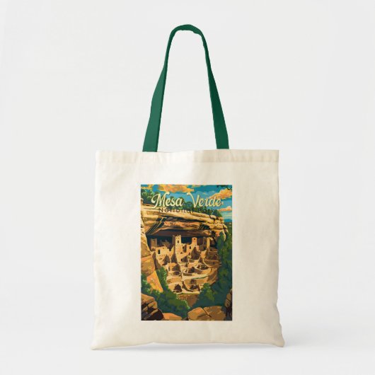 Mesa Verde National Park Illustratie Reiskunst Tote Bag (Voorkant)