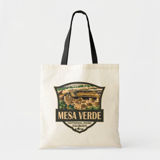 Mesa Verde National Park Illustratie Reiskunst Tote Bag (Voorkant)