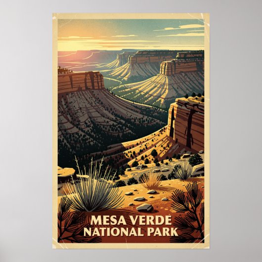 Mesa Verde National Park Retro Poster (Voorkant)