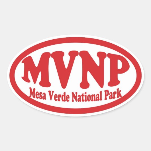 Mesa Verde National Park rode ovale sticker (Voorkant)
