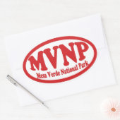 Mesa Verde National Park rode ovale sticker (Envelop)