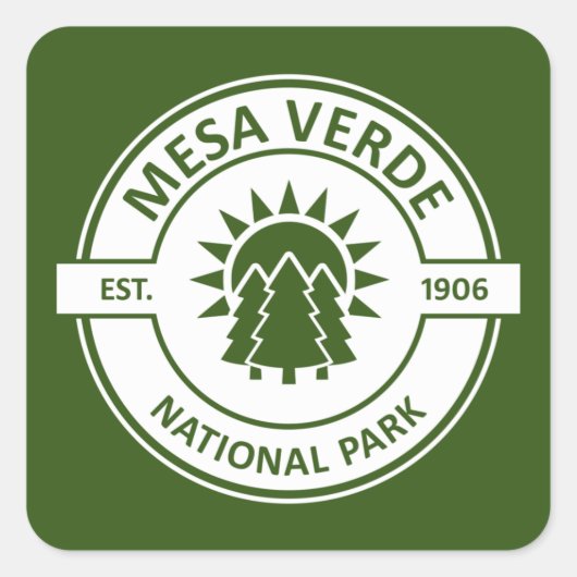 Mesa Verde National Park Sun Trees Vierkante Sticker (Voorkant)