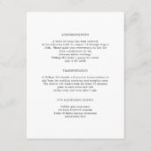 Mesa Wedding Weekend Details Enclosure Kaart (Achterkant)