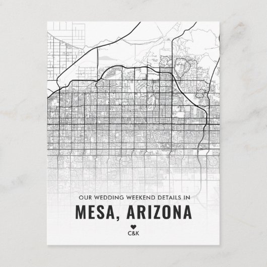 Mesa Wedding Weekend Details Enclosure Kaart (Voorkant)