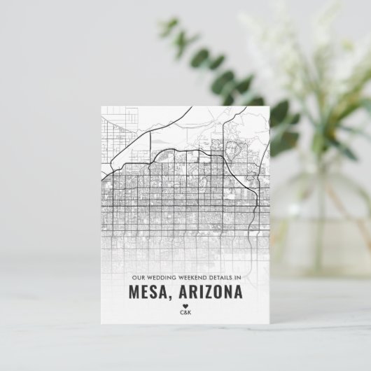 Mesa Wedding Weekend Details Enclosure Kaart (Staand voorkant)