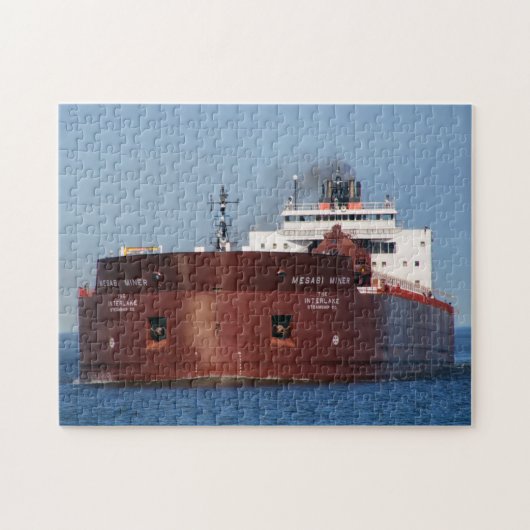 Mesabi mijnwerkersschip op Lake Superior Jigsaw Pu Legpuzzel (Horizontaal)
