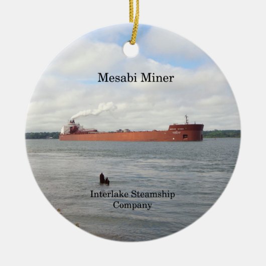 Mesabi Miner-oranje Keramisch Ornament (Voorkant)