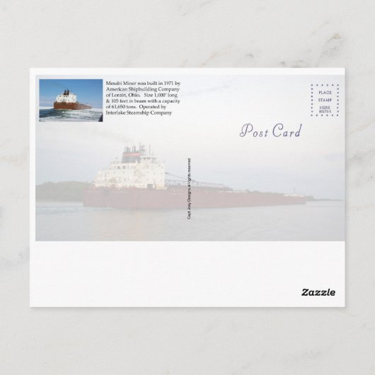 Mesabi Miner-postkaart Briefkaart (Achterkant)