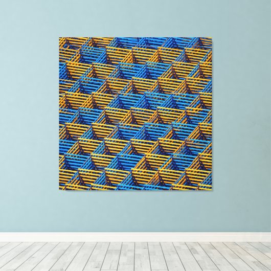 Mesh - Ingepakt Canvas Kunstprint Afdruk (Insitu (Houten vloer))