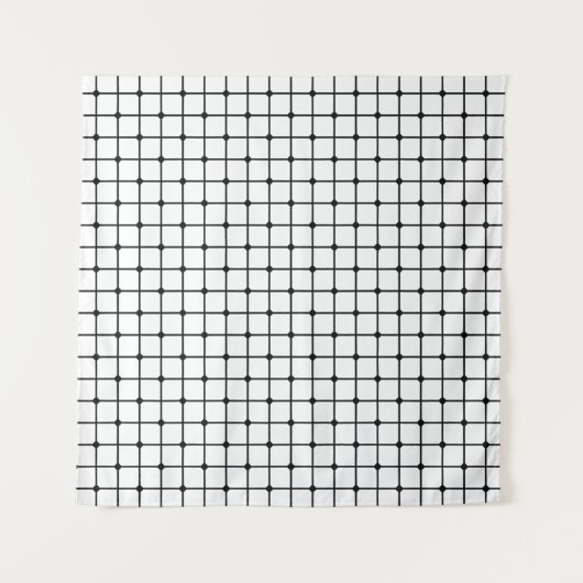 Mesh pattern monochrome geometric wandkleed (Voorkant)