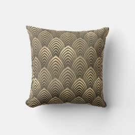 Mesh Sepia Gold Black Art Deco Seashells Scalls Kussen