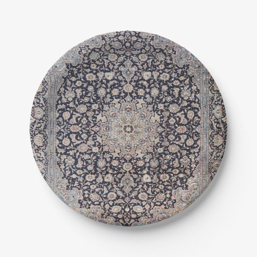 Meshed Persia Dusty Blue Dark Grey  Papieren Bordje (Voorkant)