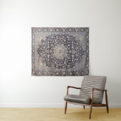 Meshed Persia Dusty Blue Dark Grey Wandkleed (In Situ (horizontaal))