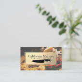 Meslogo | Goud Metaal | Eten op Tafel Visitekaartje (Staand voorkant)