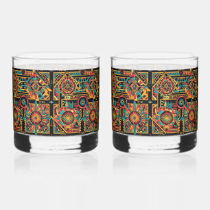 Mesmeric Cyan "Aztec Dream" Drankglazen Whisky Glas