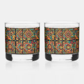 Mesmeric Cyan "Aztec Dream" Drankglazen Whisky Glas (Rechts)