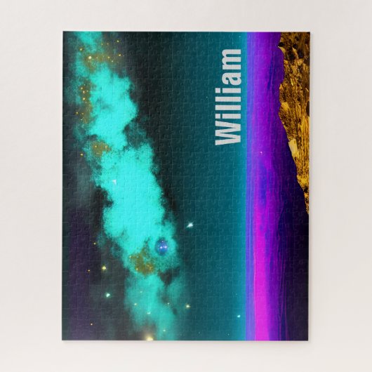 Mesmeriserend neon kosmisch droomlandschap legpuzzel (Verticaal)