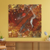 Mesmeriserende Abstracte donkerrode gouden composi Canvas Afdruk (Insitu (Woonkamer))