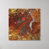 Mesmeriserende Abstracte donkerrode gouden composi Canvas Afdruk (Voorkant)