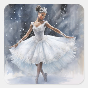 Mesmeriserende Afrikaanse Amerikaanse Sneeuwkoning Vierkante Sticker