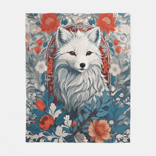 Mesmeriserende Arctic Fox Wildlife Fleece Deken (Voorkant)