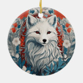 Mesmeriserende Arctic Fox Wildlife Keramisch Ornament (Achterkant)