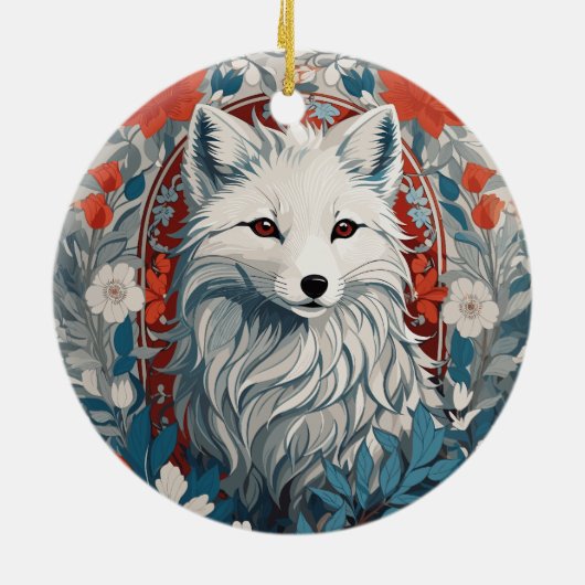 Mesmeriserende Arctic Fox Wildlife Keramisch Ornament (Achterkant)