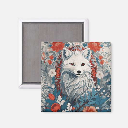 Mesmeriserende Arctic Fox Wildlife Magneet (Voorkant / Achterkant)