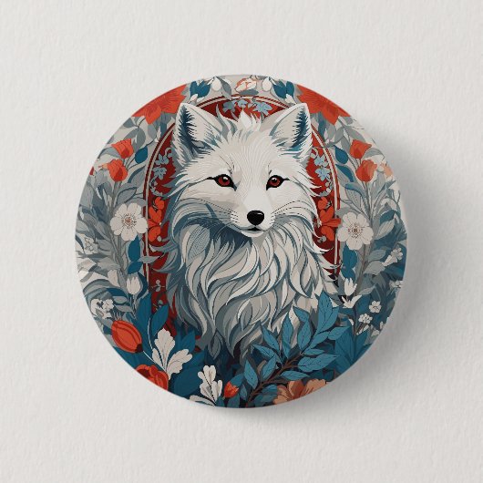 Mesmeriserende Arctic Fox Wildlife Ronde Button 5,7 Cm (Voorkant)