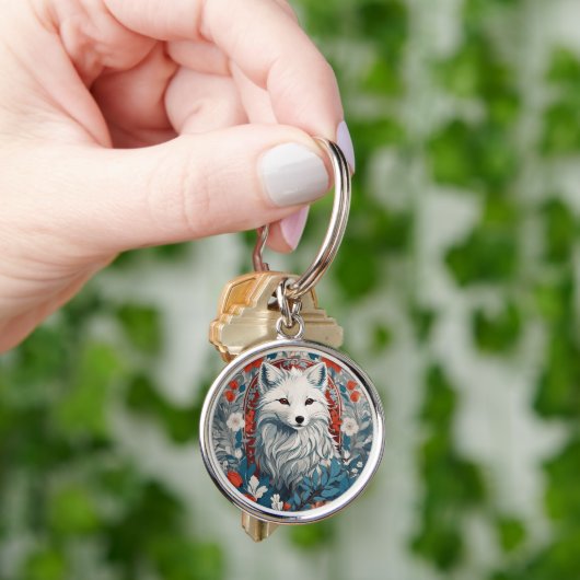 Mesmeriserende Arctic Fox Wildlife Sleutelhanger (Hand)