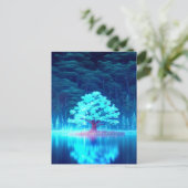 Mesmeriserende Blue Tree op het Azure Lake Briefkaart (Staand voorkant)