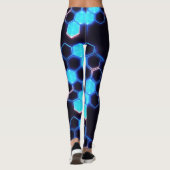 Mesmeriserende Holografische Cyberpunk Hexagon Teg Leggings (Achterkant)
