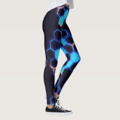 Mesmeriserende Holografische Cyberpunk Hexagon Teg Leggings (Rechts)