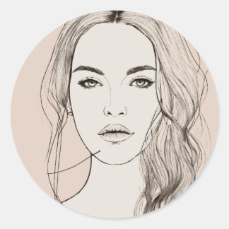 Mesmeriserende ogen, mooie lippen!! ronde sticker