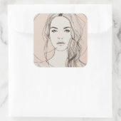 Mesmeriserende ogen, mooie lippen!! vierkante sticker (Tas)