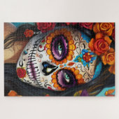 Mesmeriserende suiker schedel make-up kunst legpuzzel (Horizontaal)